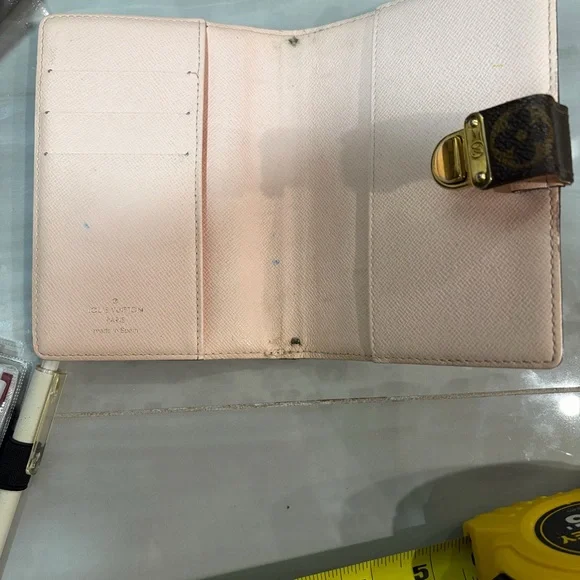 Louis Vuitton Brown Monogram Notebook Cover with Gold Clasp